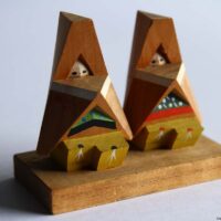 雪人形(2体台座付き)