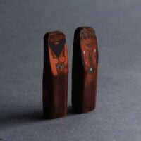 アイヌの木製絵付け人形　男女
