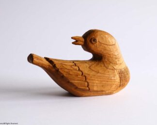 フランスアンティーク 木彫りの鳥 ハチドリと花が描かれたフレーム（47x37cm） フランス
