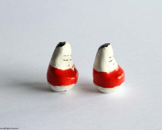 玩具　起き上がり小法師　2個 起上り小法師（2個セット）金銀 福 日本のお土産会津張子