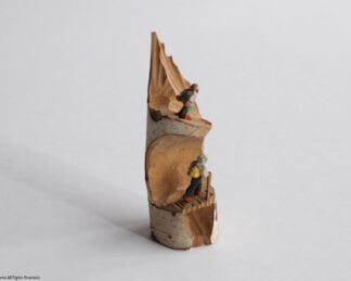 Two ski dolls with mountains (colored)