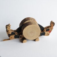 "KOBIKI-NINGYO" Wooden milled dolls, two people milled