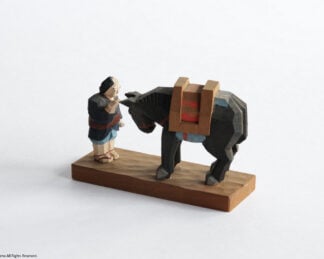 農民美術 馬と男